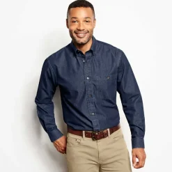 Orvis Wrinkle-Free Pure Cotton Denim Shirt|Men Shirts