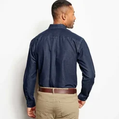 Orvis Wrinkle-Free Pure Cotton Denim Shirt|Men Shirts
